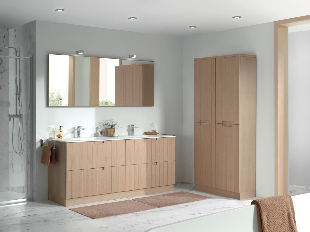 Balmani Legno sokkel voor badkamerkast verweerd eiken 90 x 35 cm