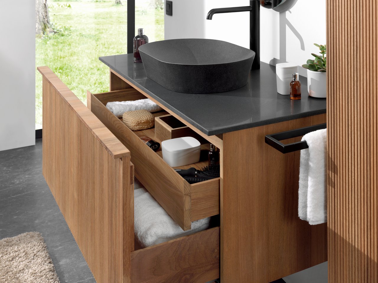 Balmani Still waskom verzoete graniet ovaal 54 x 34 cm