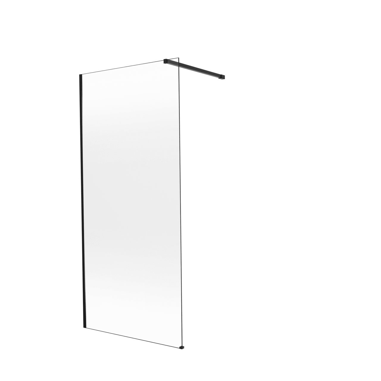 Balmani Modular douche à l'italienne: 100 x 200 cm, Permafrost, avec coating, Profil Noir mat