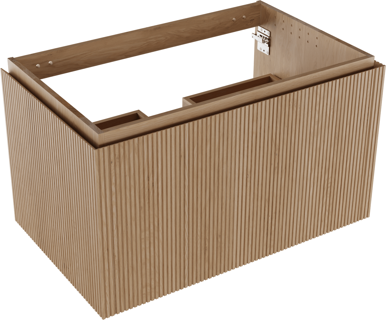 Balmani Eclips hängendes möbelstück Waschtischunterschränke 90 x 55 cm Eiche natur 2 Schubladen Vert. Sym. Rippe