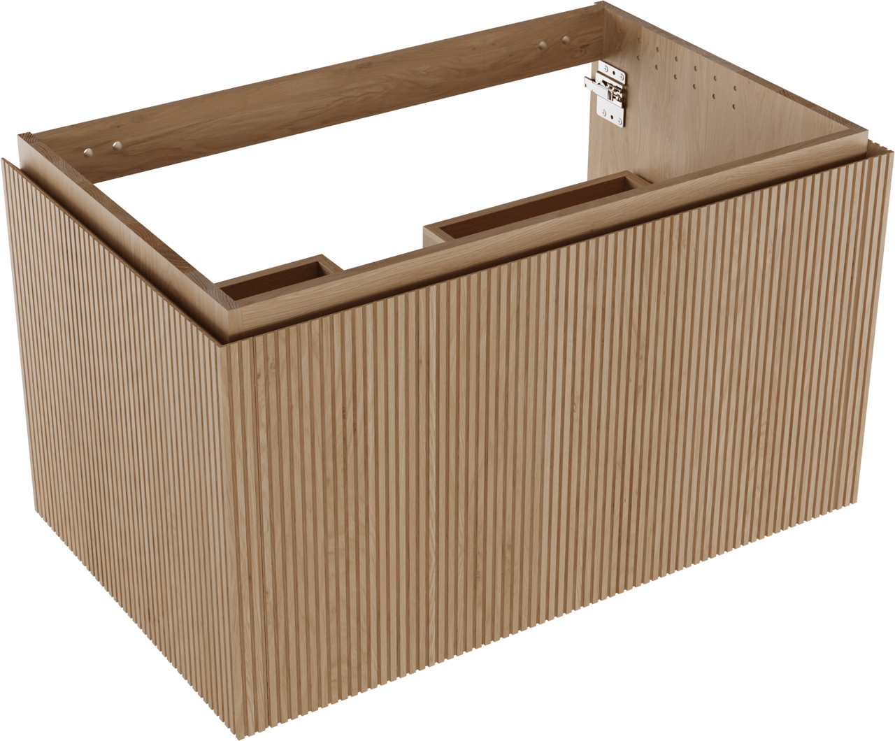 Balmani Eclips meuble sous-lavabo suspendu 90 x 55 cm Chêne naturelle 2 tiroirs Nervure sym. vert.