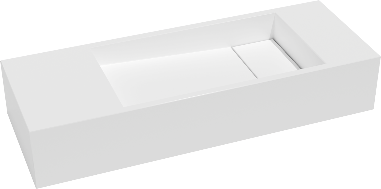 Balmani Mood fonteintje 55 x 20 cm Mat Witte Solid Surface