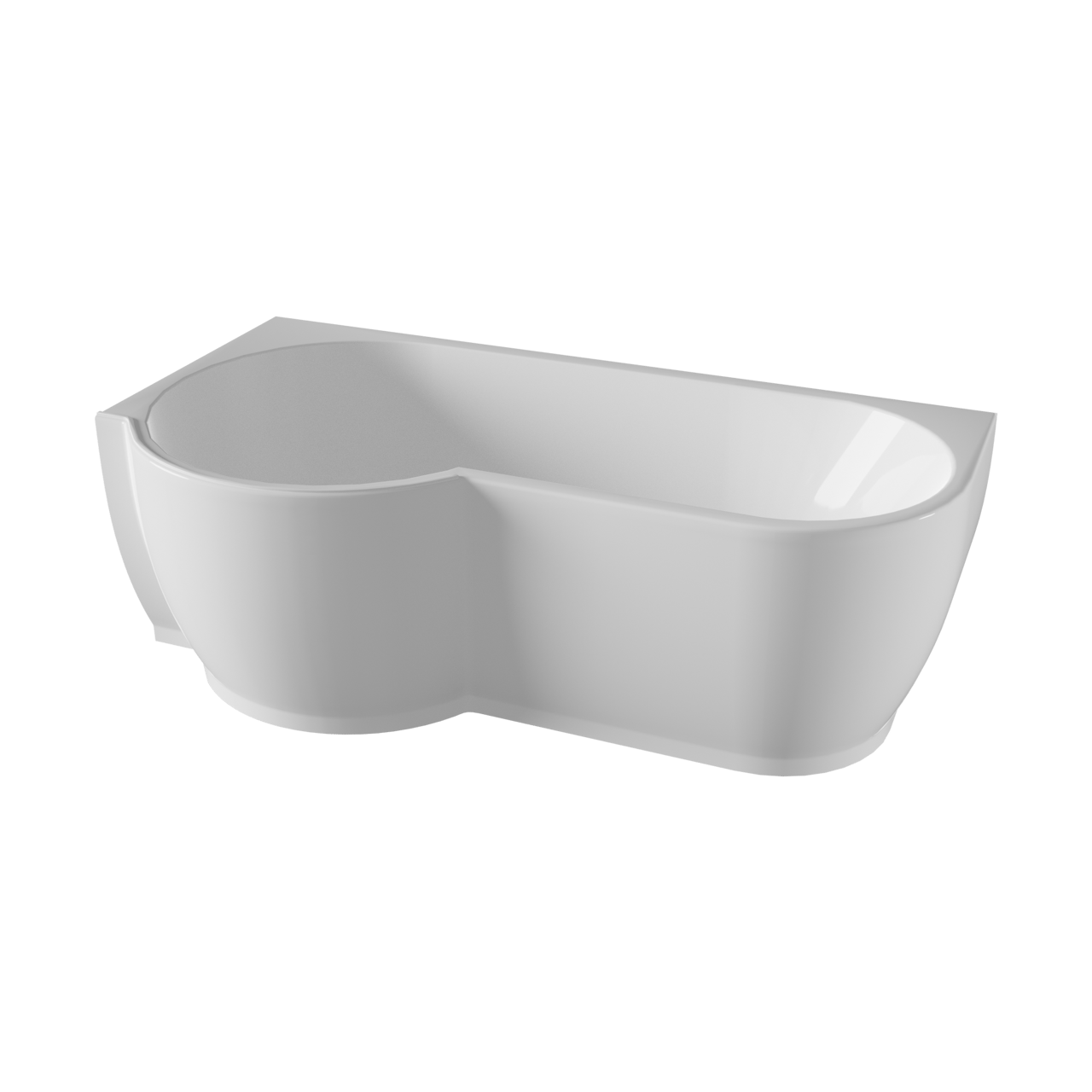 Linie Paulo 1-Personen-Eckbadewanne: links, 170 x 90 cm, Acryl, Weiß Glänzend