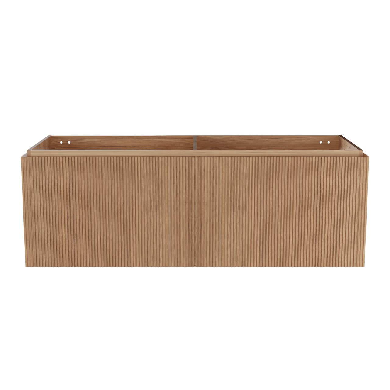 Balmani Eclips hängendes möbelstück Waschtischunterschränke 150 x 55 cm Teak 4 Schubladen Vert. Sym. Rippe