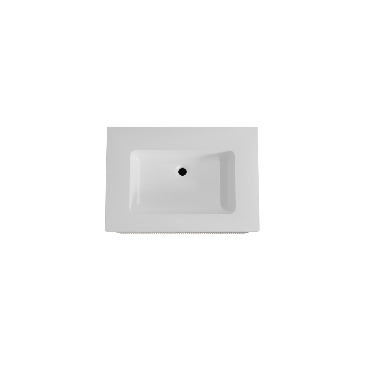 Storke Ribs zwevend badmeubel 75 x 52 cm zijdegrijs met Mata High enkele wastafel in solid surface mat wit, Verticale symmetrische rechte ribbel