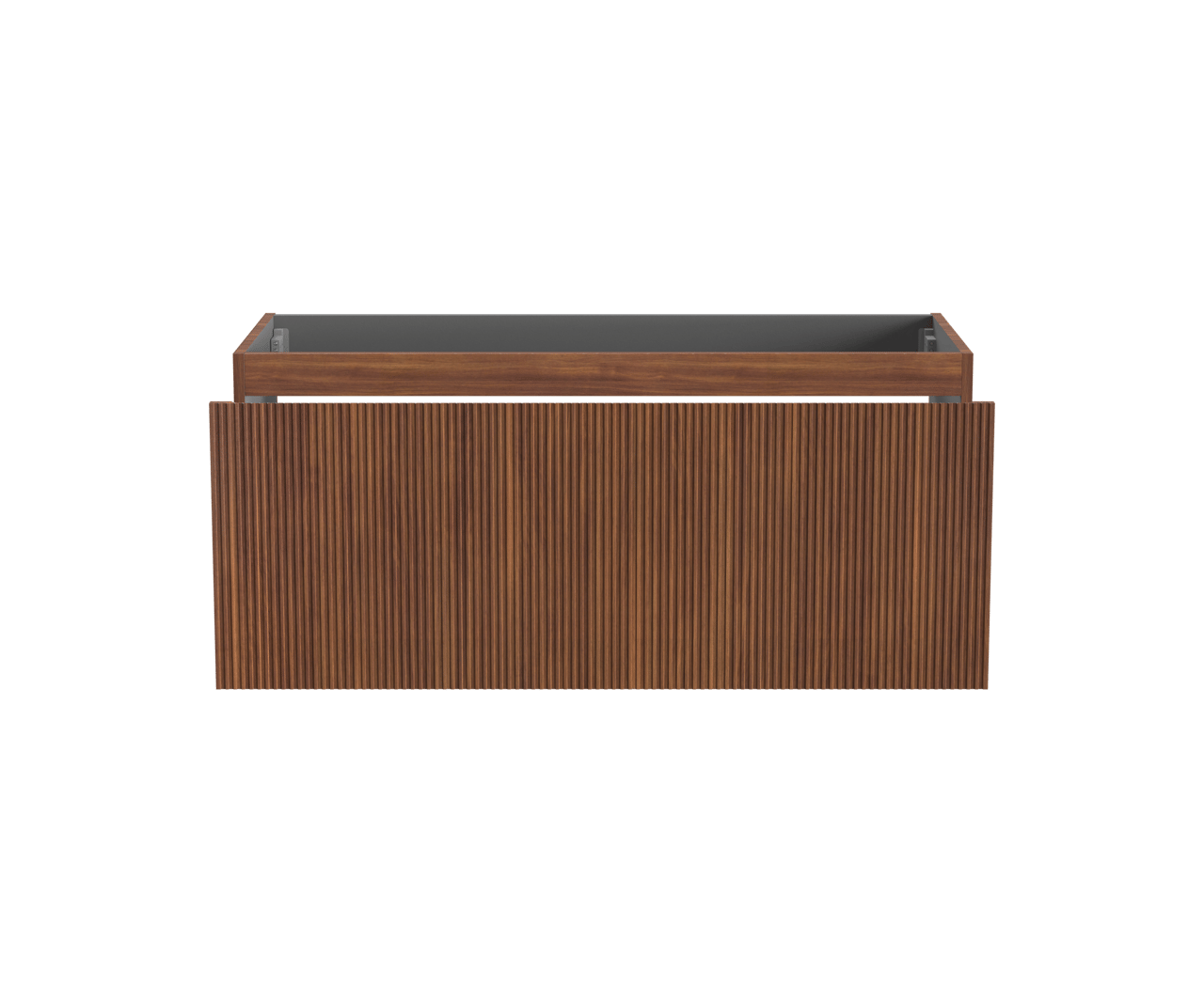 Storke Ribs hängender Waschbeckenunterschrank: 120 x 52 cm, Nussbaum, 2 Schubladen