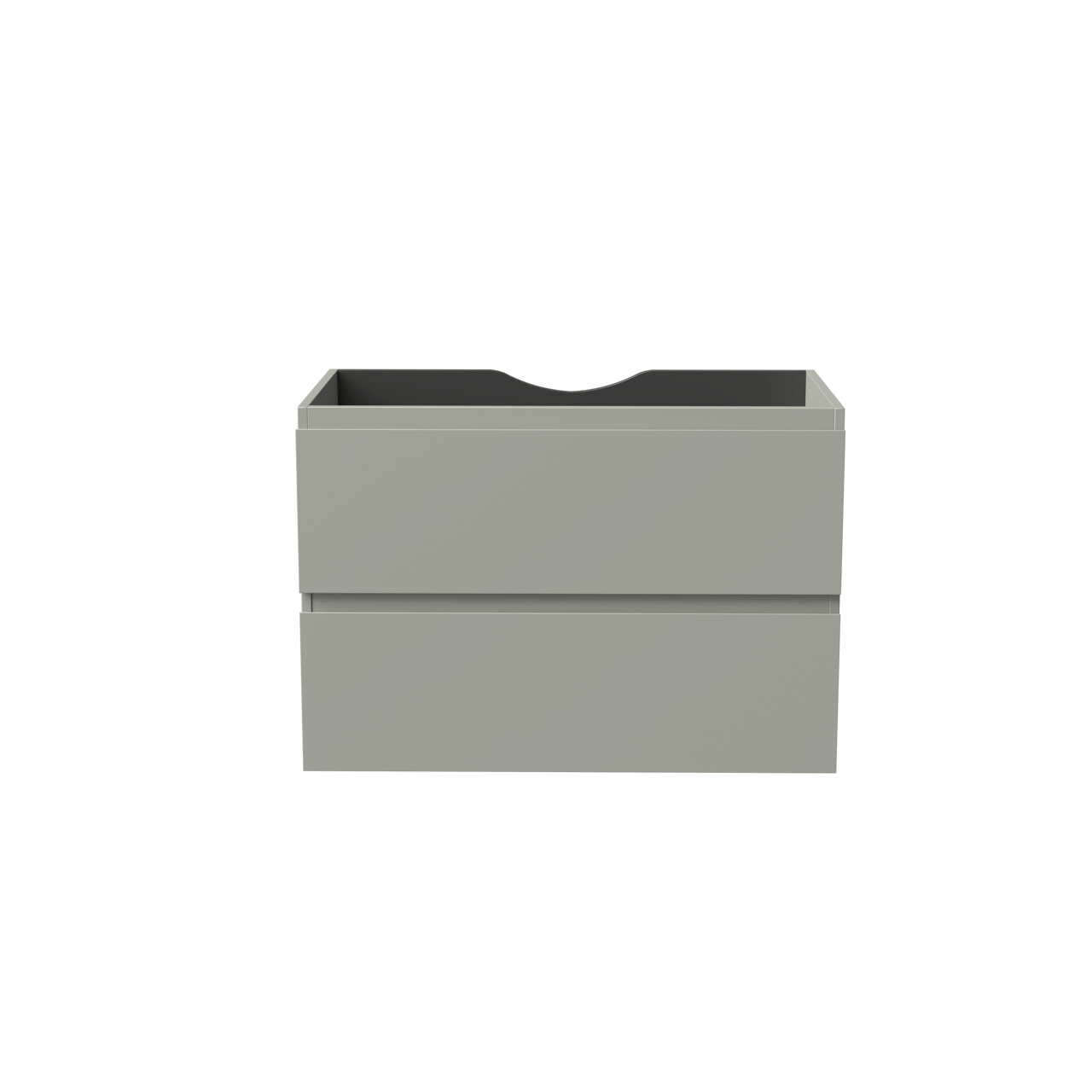 Linie Lado hängender Waschbeckenunterschrank: 80 x 46 cm, Greige, 2 Schubladen