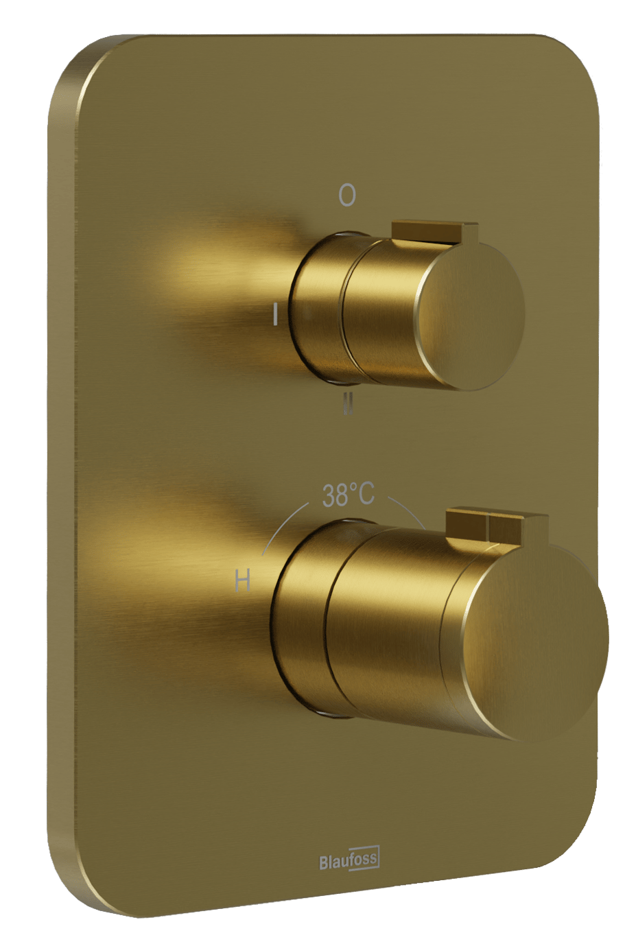 Blaufoss Smartbox Softline inbouw regendoucheset thermostatische kraan Brushed Gold