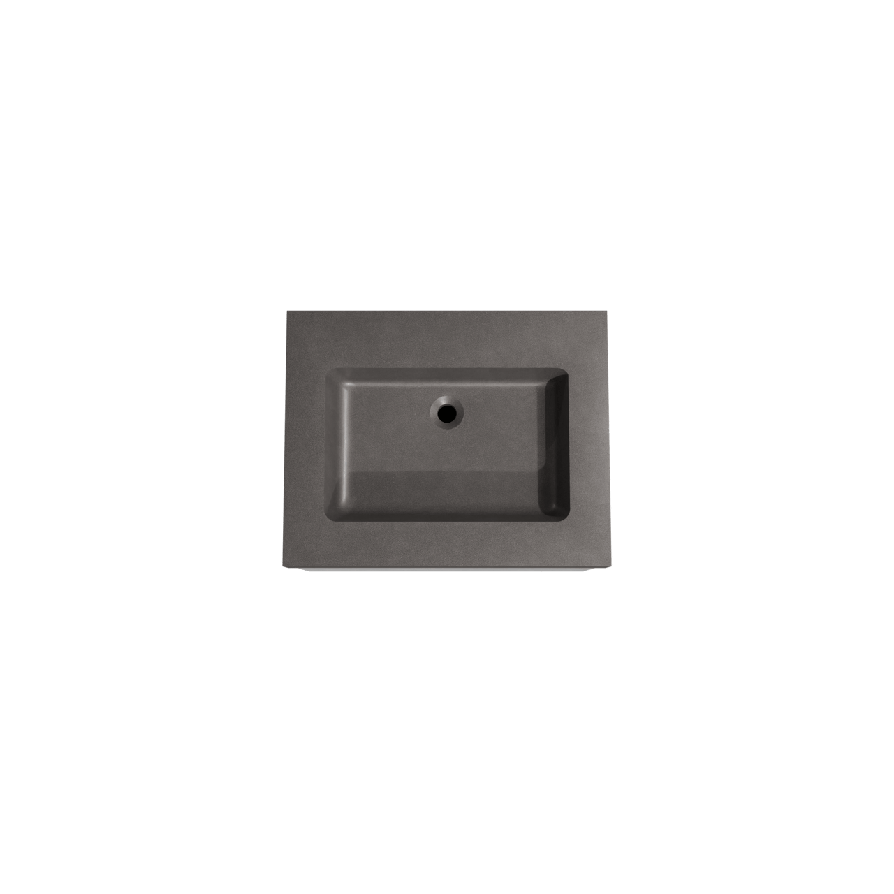 Storke Edge meuble salle de bains suspendu 65 x 52 cm béton gris foncé avec Scuro High plan simple en quartz noir mat