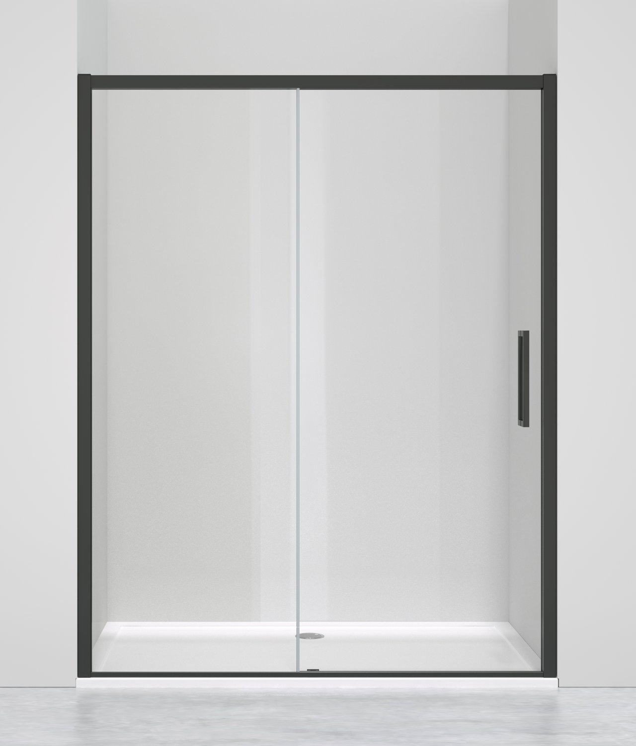 Luca Varess Senses douche schuifdeur 160 x 200 cm helder glas mat zwart profiel