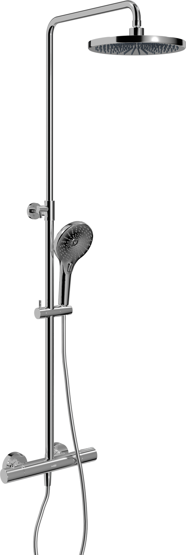 Blaufoss Onos 250 thermostatische kraan regendoucheset Glanzend Chroom