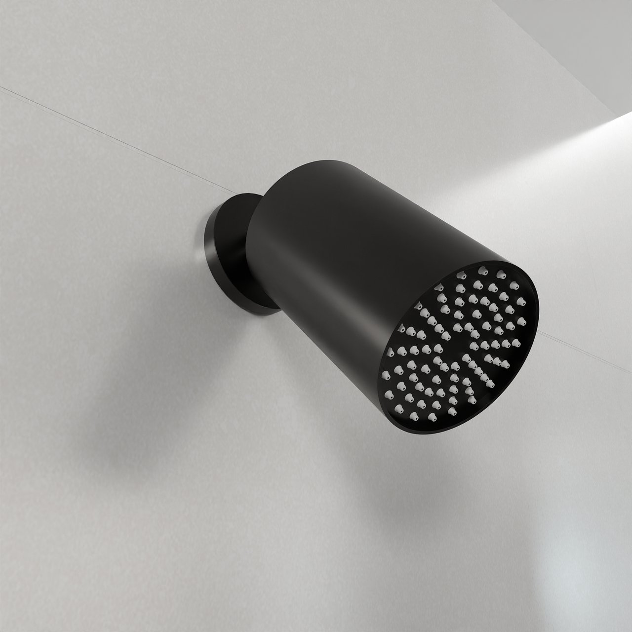 BLAUFOSS Luxor 90 Hoofddouche rond 14 cm x 9 cm met wand douchearm mat zwart