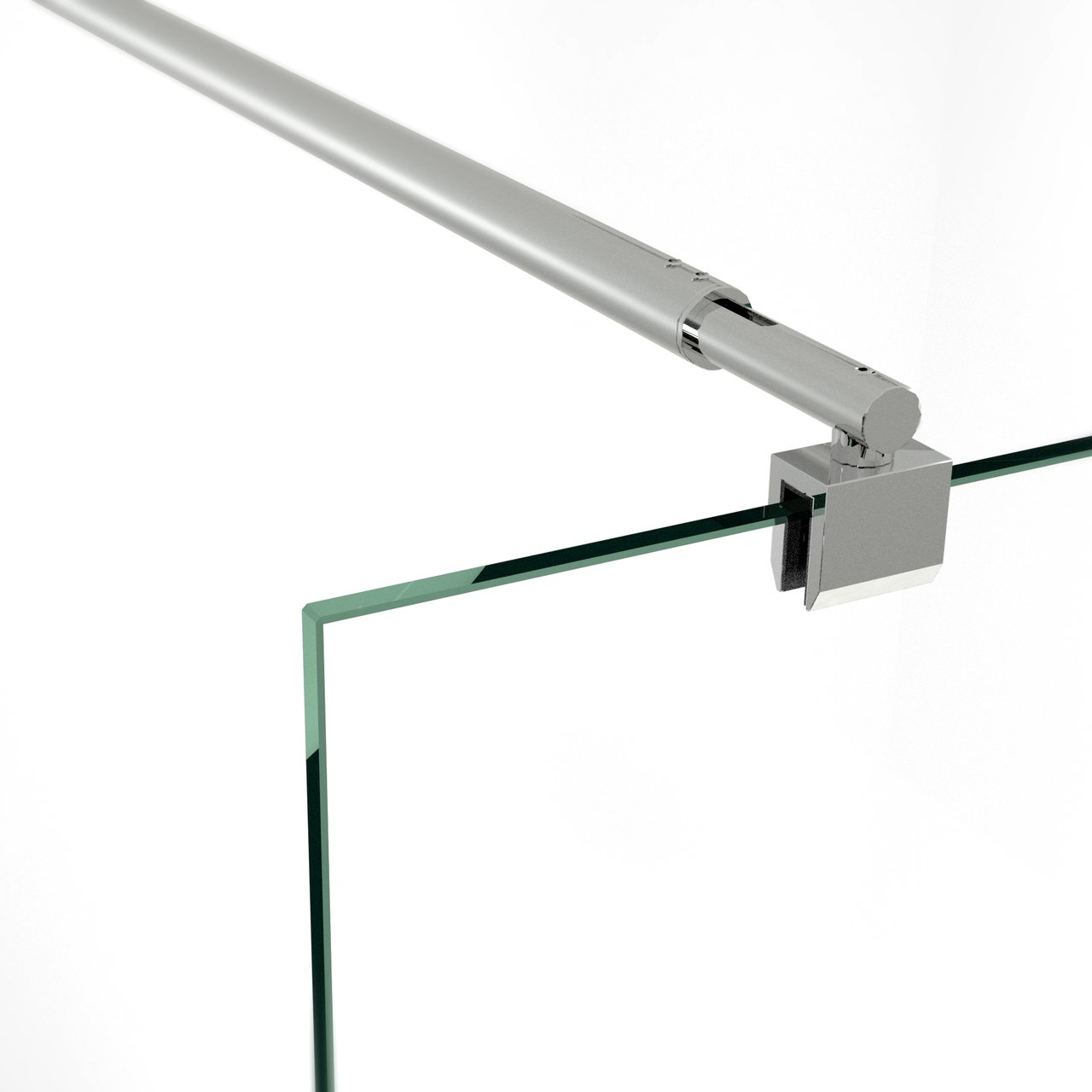 Linie Walk-In douche à l'italienne 140 x 200 cm verre transparent avec bande mate profil chrome brillant