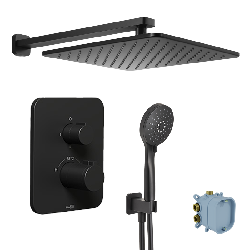 Blaufoss Smartbox Softline set de douche pluie encastré, élément encastré inclus