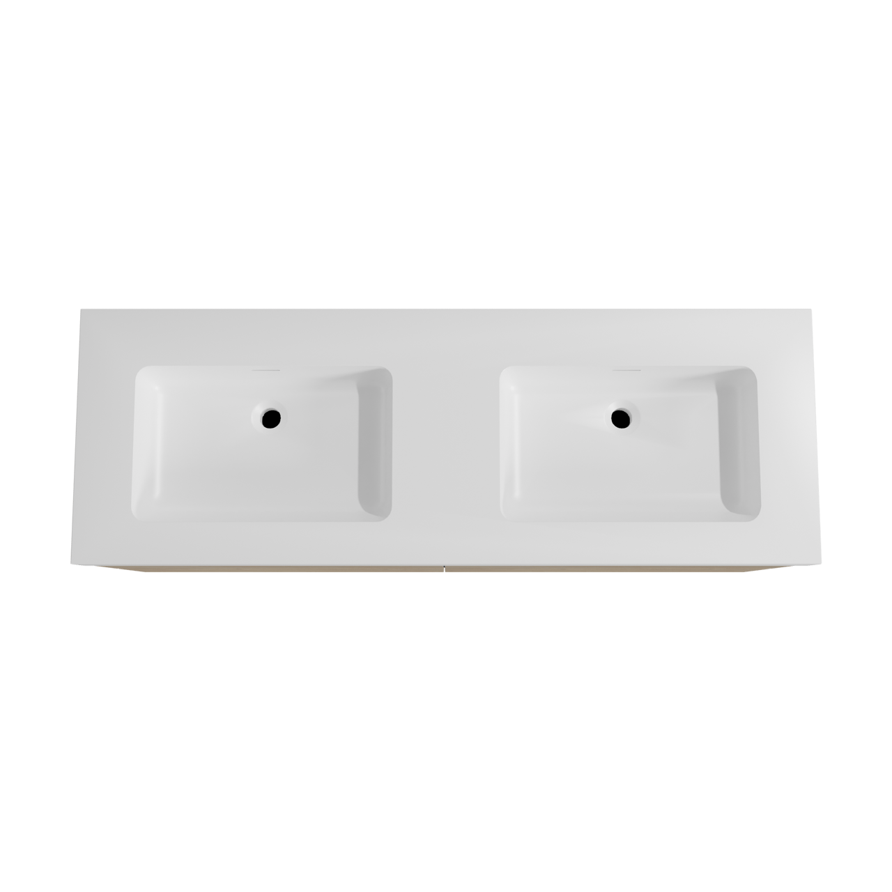 Storke Edge zwevend badmeubel 150 x 52 cm ruw eiken met Mata High dubbele wastafel in solid surface mat wit