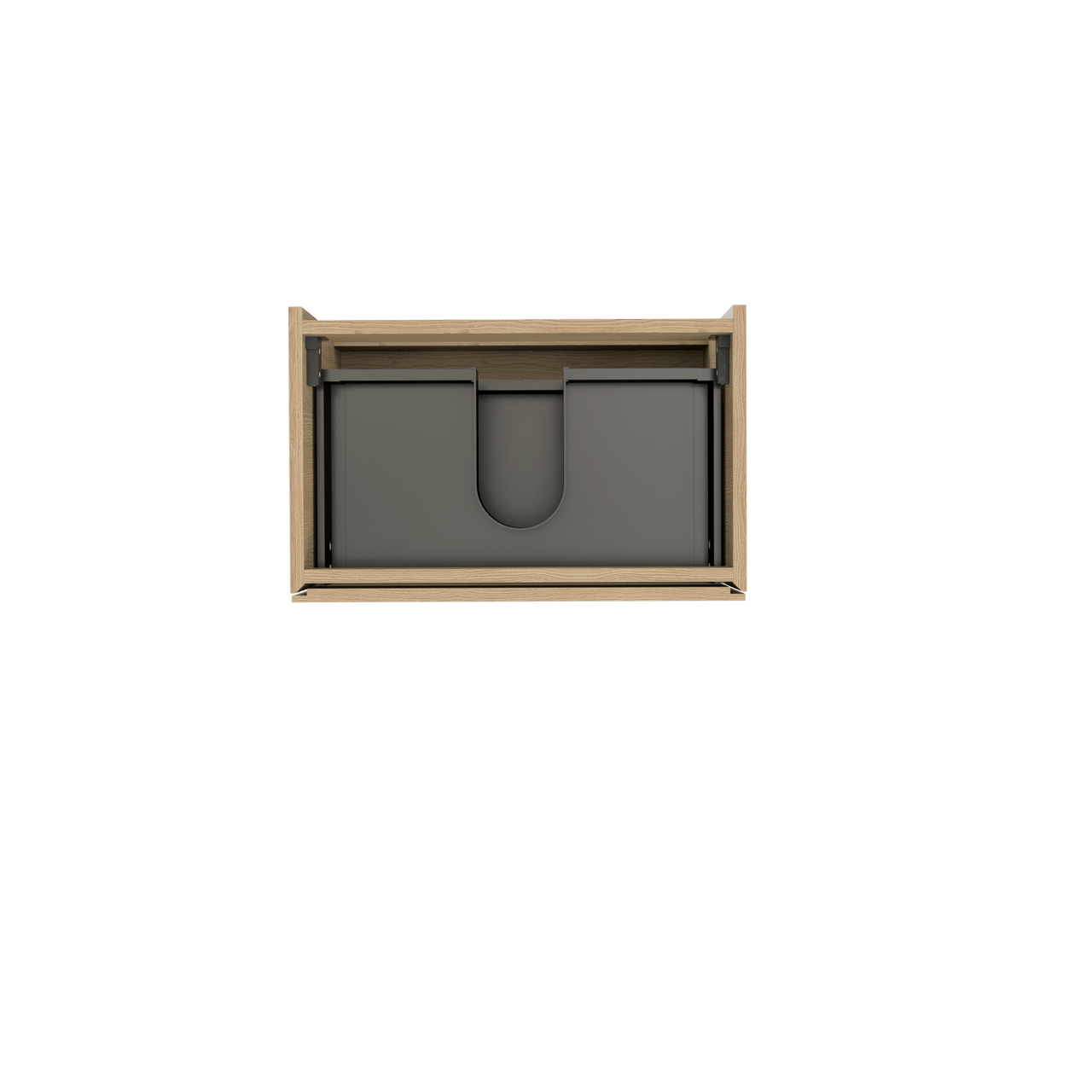 Storke Edge hängender Bad-Unterschrank, 60 x 40 cm, Eiche Natur, 2 Schubladen