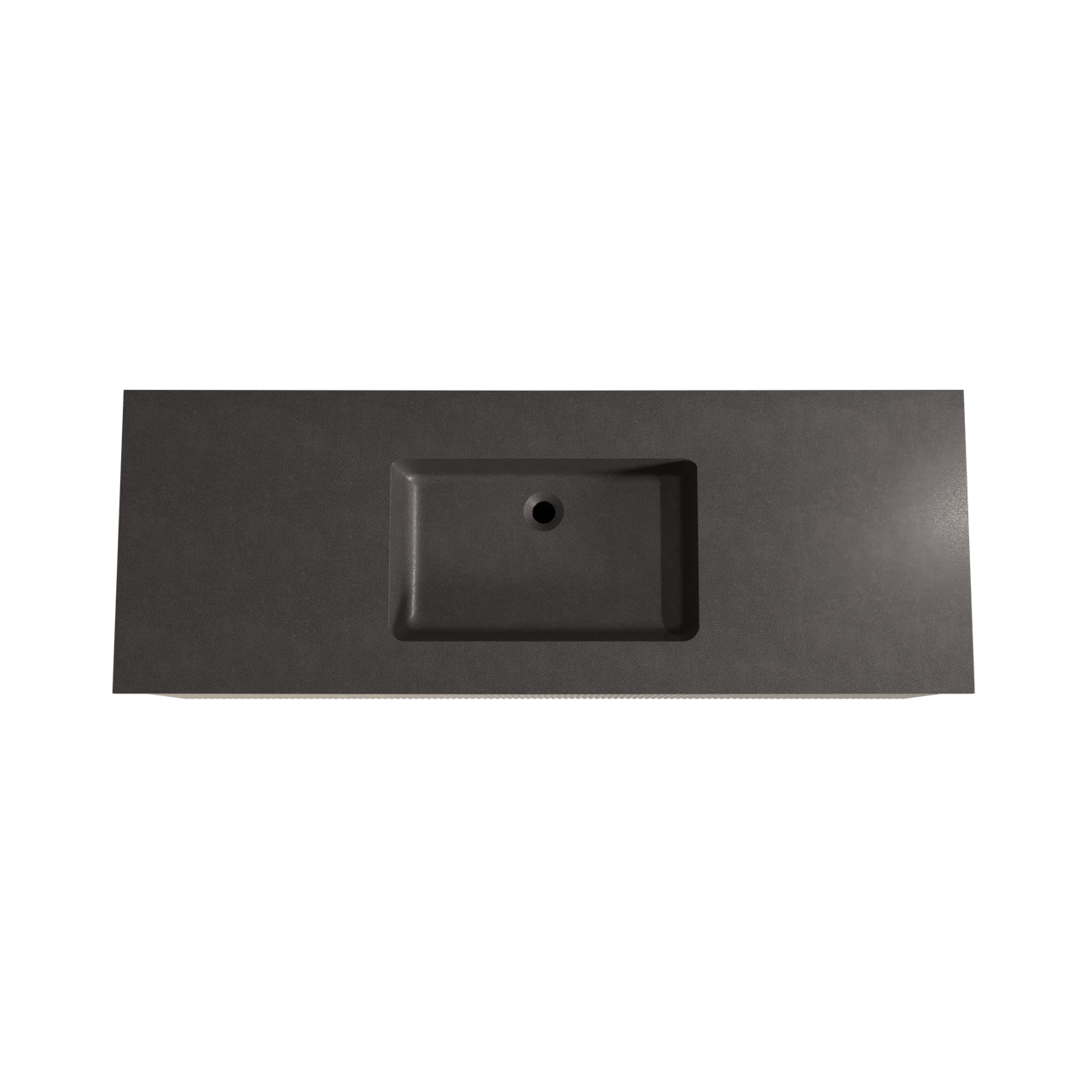 Storke Ribs zwevend badmeubel 145 x 52 cm ruw eiken met Scuro enkele wastafel in kwarts mat zwart, Verticale symmetrische rechte ribbel