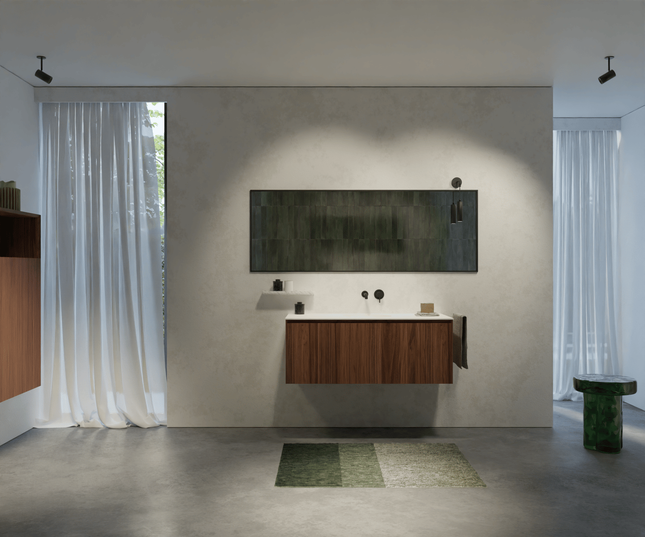 Balmani Expo rechthoekig badkamerspiegel zwart 180 x 65 cm