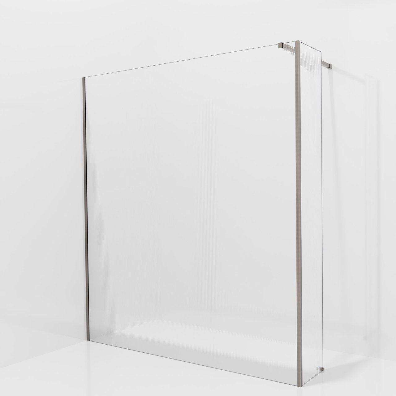 Balmani Modular Walk-In Dusche mit fester Seitenwand: 180 x 200 cm, Ribs, inklusive Coating, Profil Brushed GunMetal