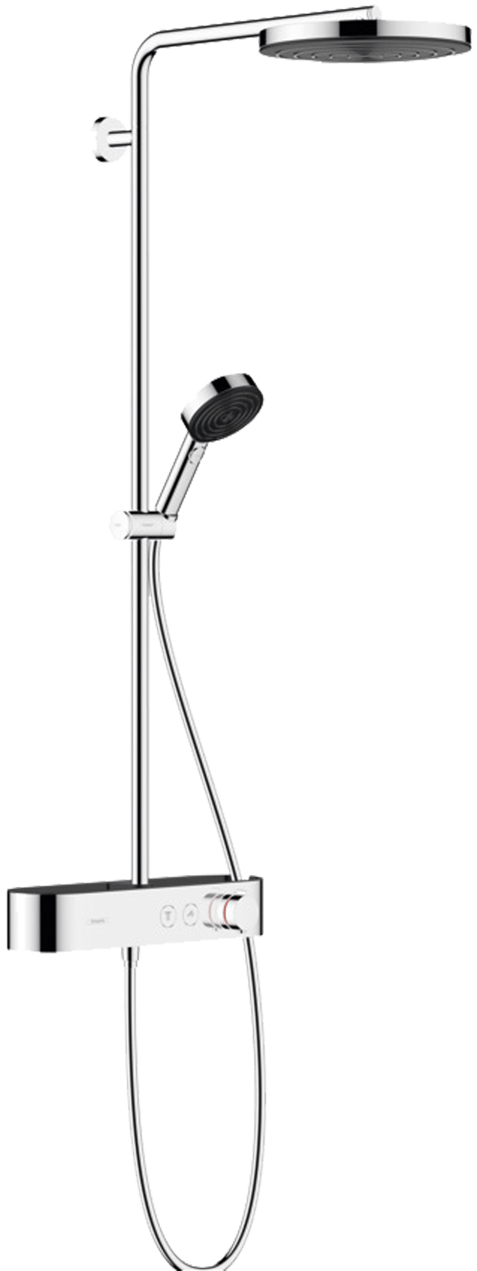 Hansgrohe Pulsify 260 Regendusche Duschsystem mit Thermostatbatterie: Wandmontage, Chrom Glänzend