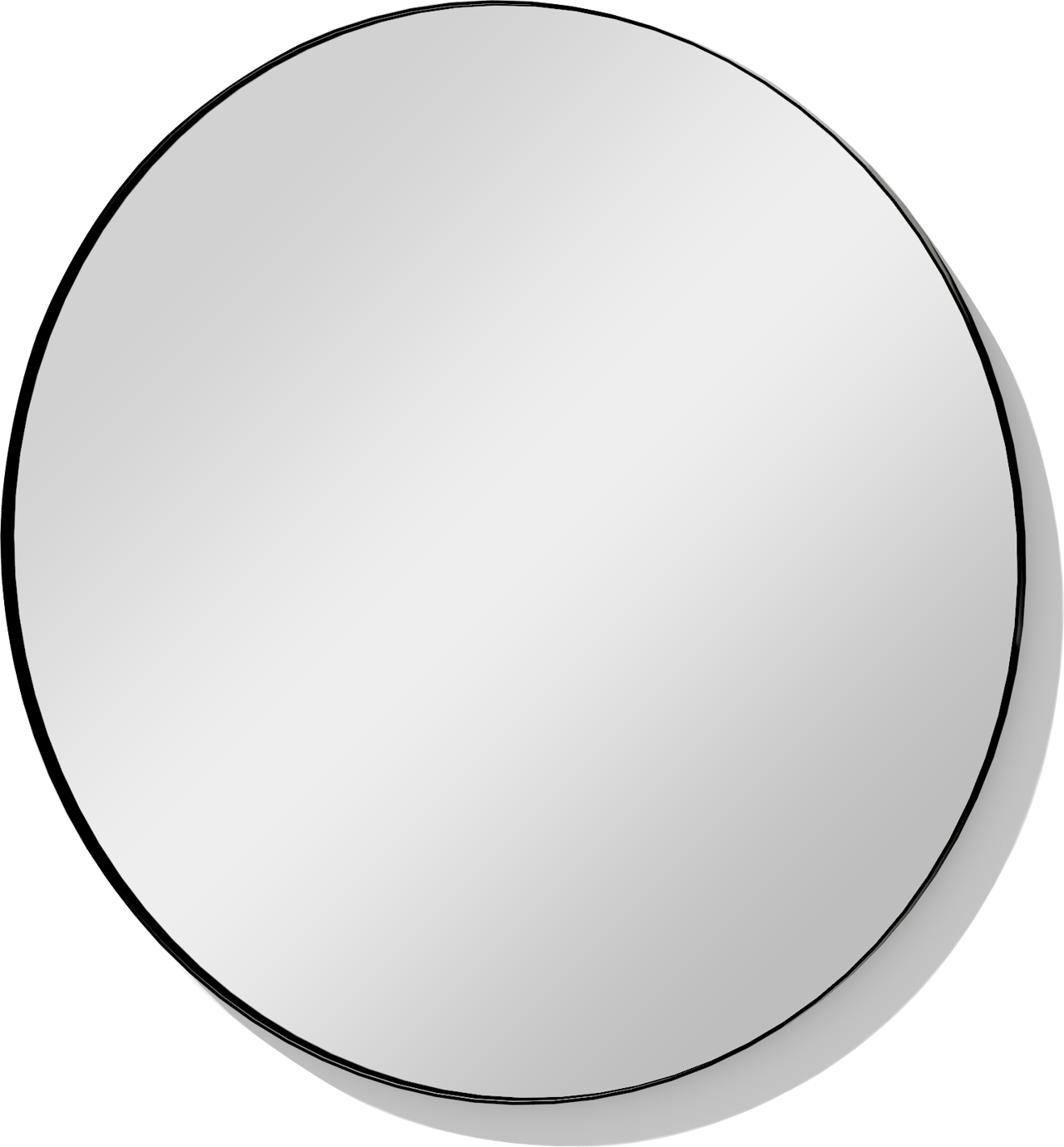 Storke Nero Badspiegel: Rund, Schwarz, Ø 100 cm