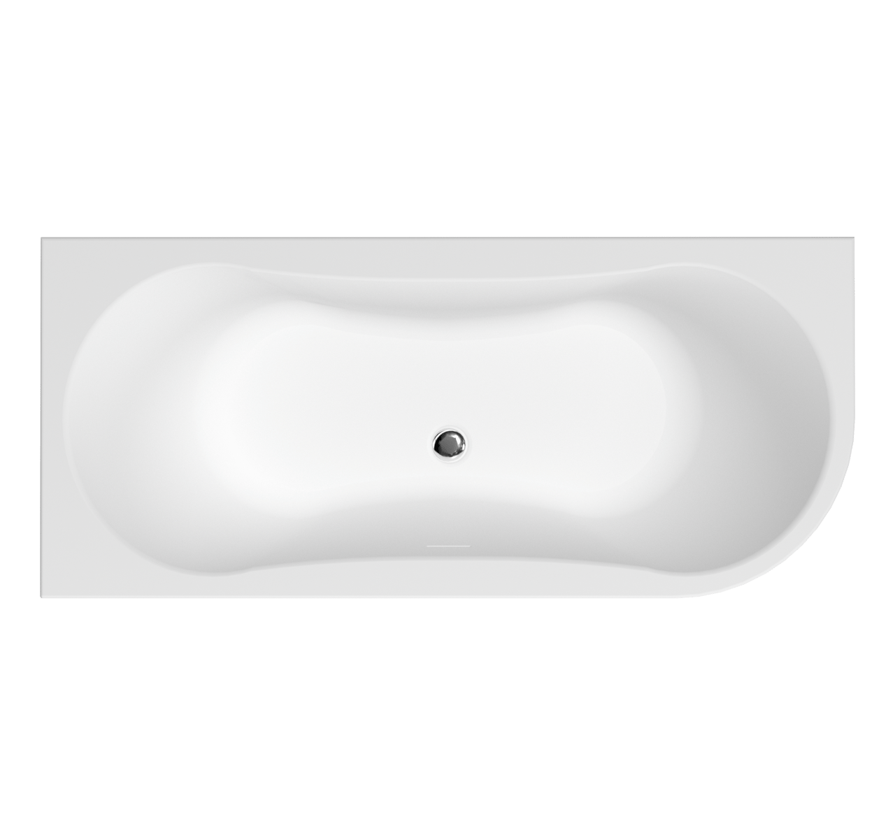 Luca Varess Ophelia tweepersoons hoekbad links 180 x 80 cm acryl mat wit