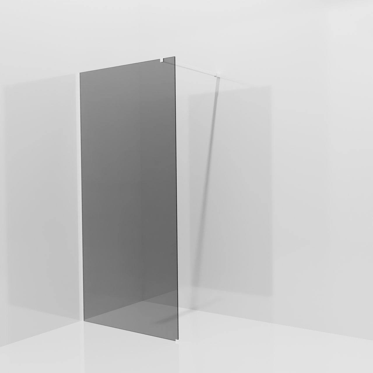 Balmani Modular douche à l'italienne: 100 x 200 cm, Verre fumé, Profil Blanc mat