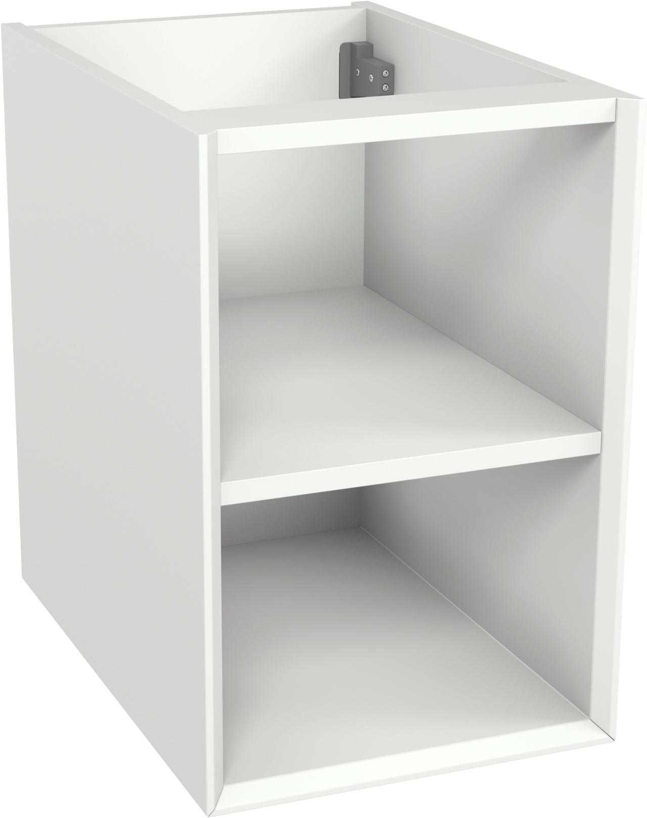 Storke Edge hängender Waschbeckenunterschrank: 35 x 52 cm, Weiß matt, mit 2 offenen Nischen