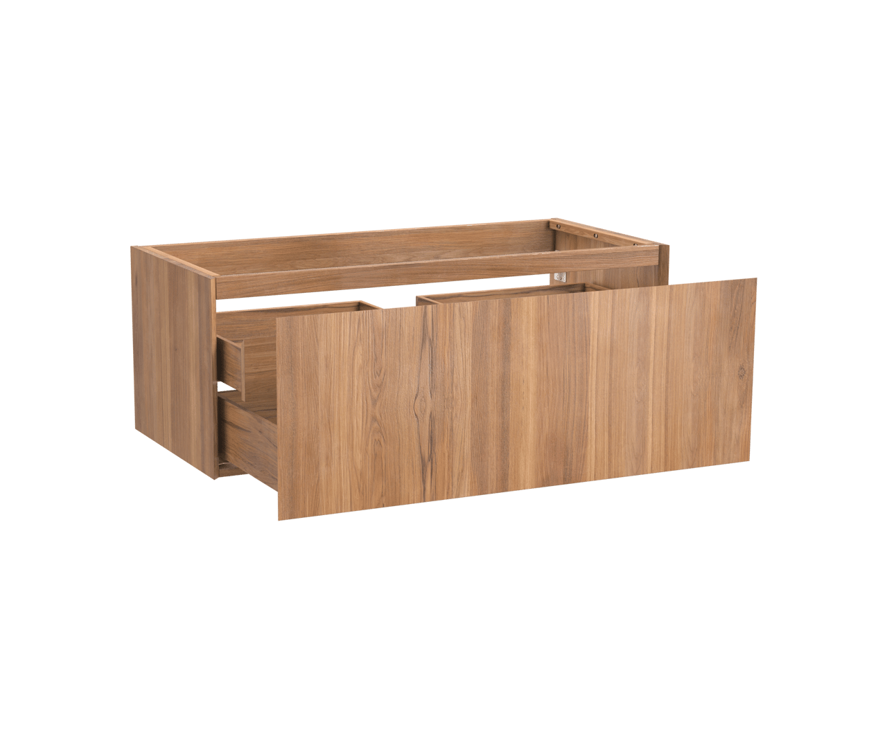 Balmani Idra zwevende wastafelonderkast 120 x 55 cm teakhout 2 lades