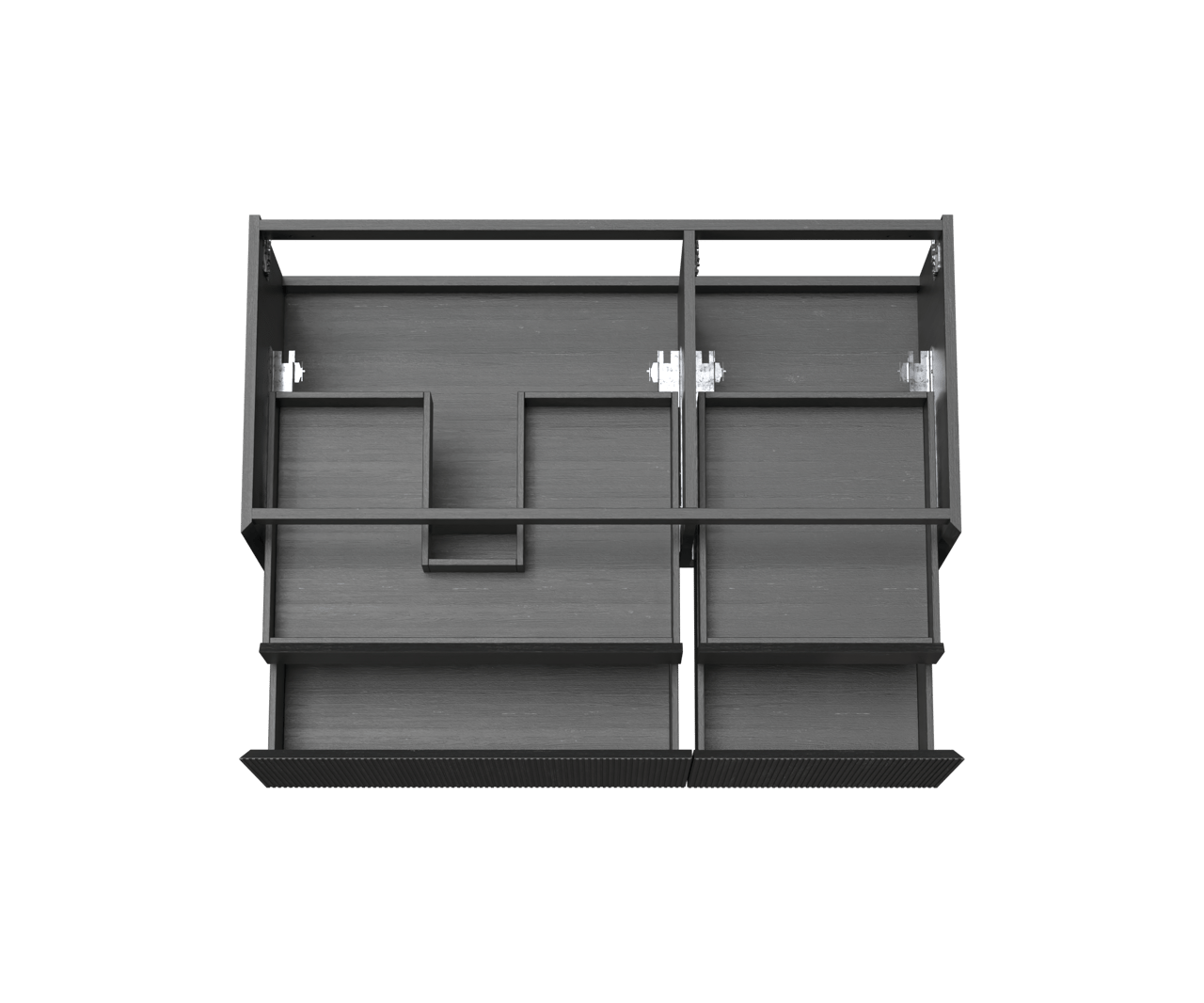 Balmani Fila meuble sous-vasque suspendu 120 x 55 cm asymétrique à gauche placage chêne noir 4 tiroirs