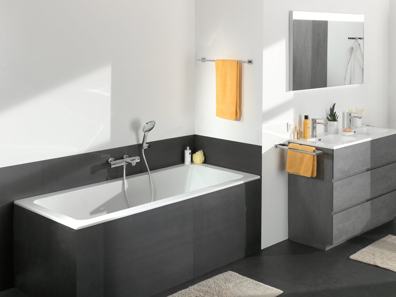 Luca Varess Viticcio tweepersoons inbouwbad 170 x 75 cm acryl glanzend wit