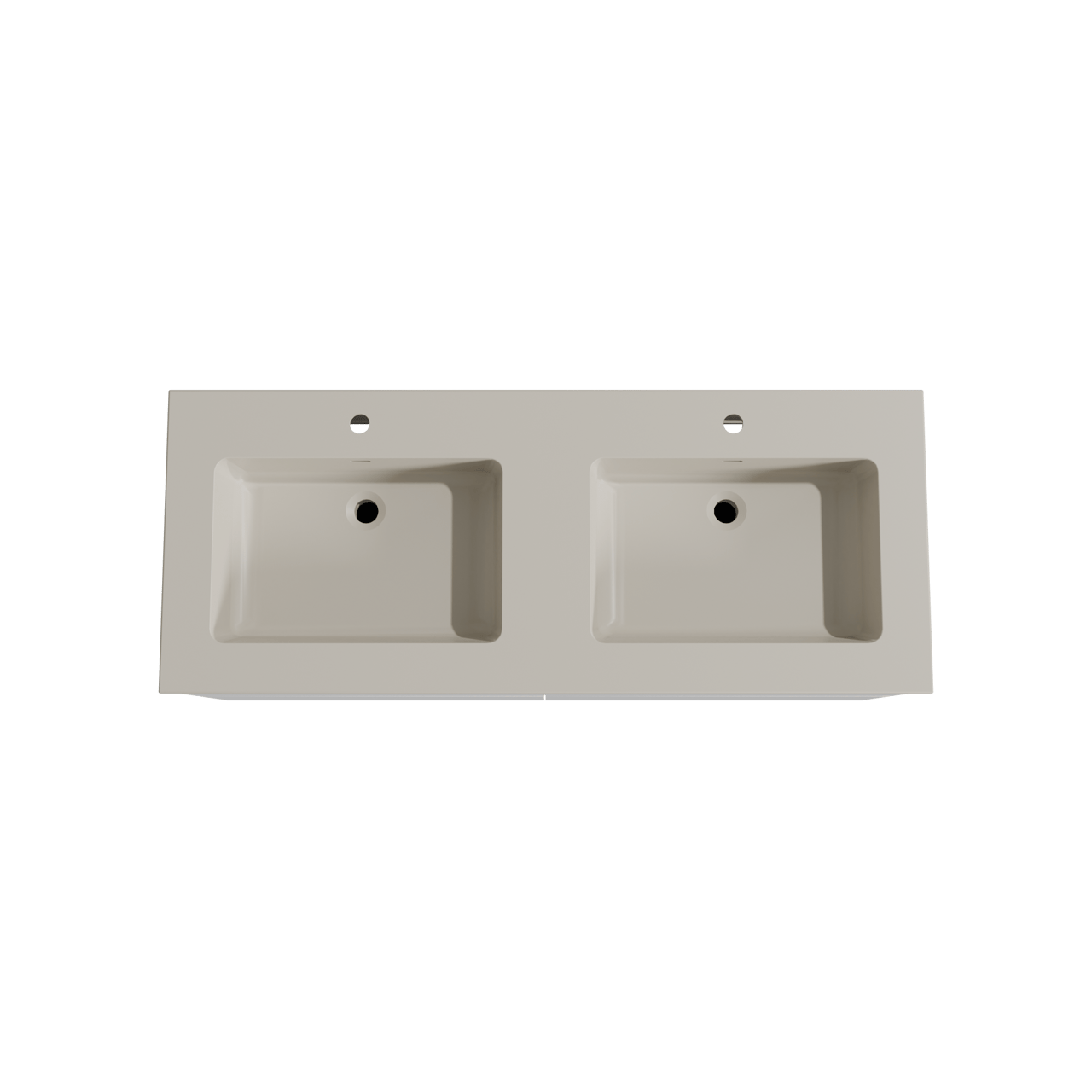 Storke Edge meuble salle de bains suspendu 130 x 52 cm blanc brillant avec Diva double vasque en top solid soie grise