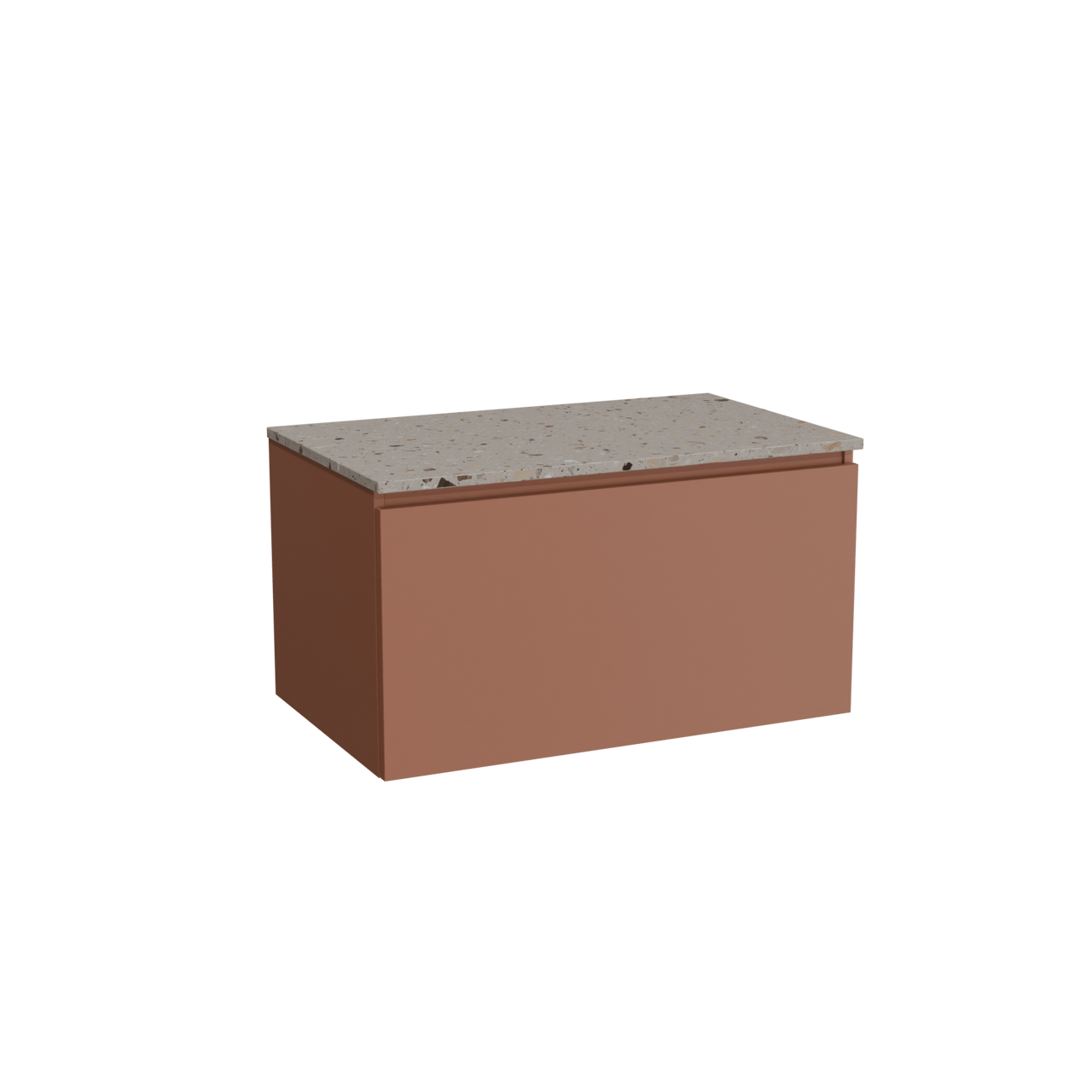 Balmani Sfera meuble salle de bains suspendu 90 x 55 cm cotto avec Stretto tablette simple en terrazzo greige terrazzo