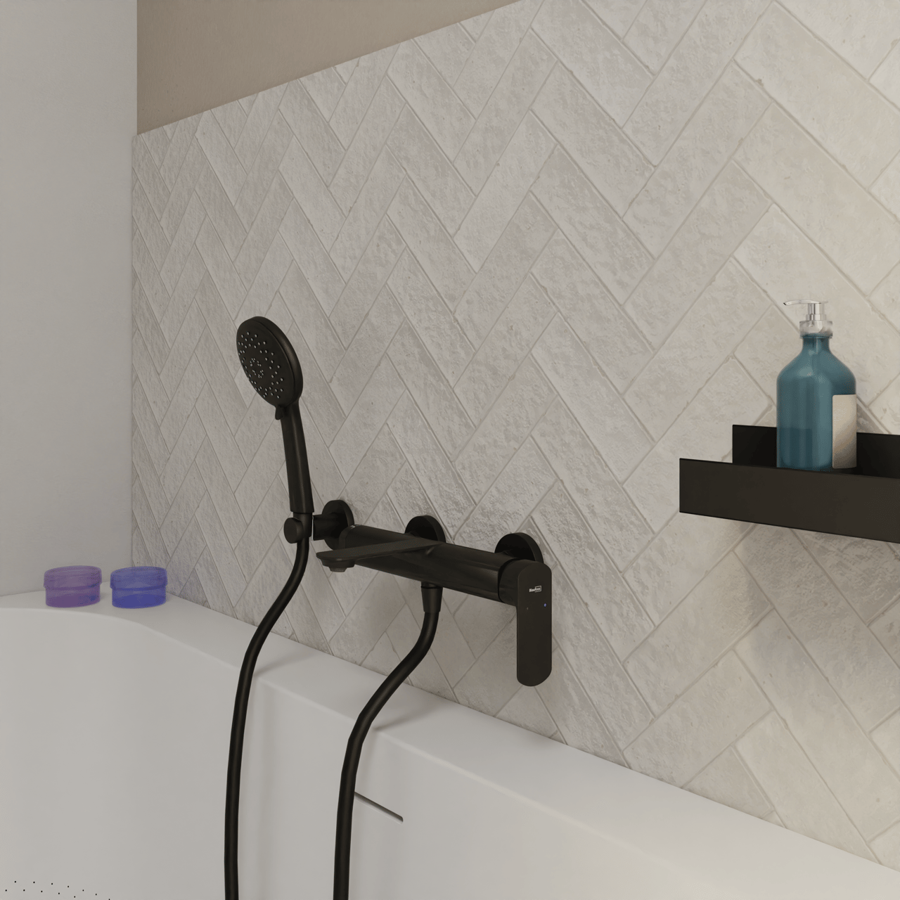 Blaufoss Bodan Handbrause 3 Strahlfunktionen Schwarz Matt