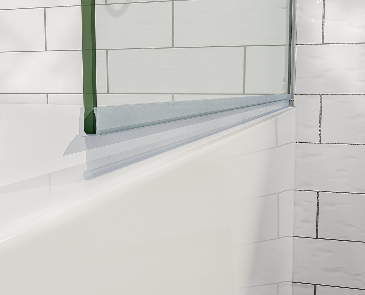 Linie Milos enkele badwand 85 cm met glanzend chroom profiel