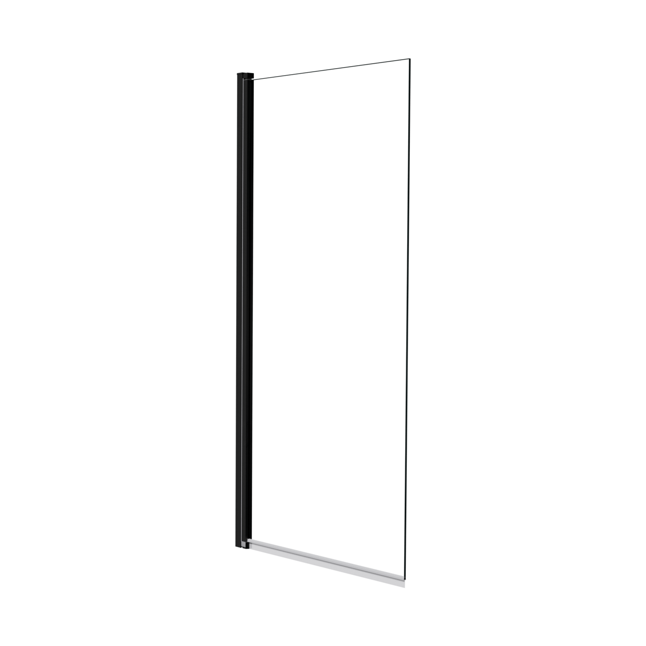 Luca Varess Kuresa Badewannenaufsatz: 85cm, Klarglas ,Schwarzes Profil