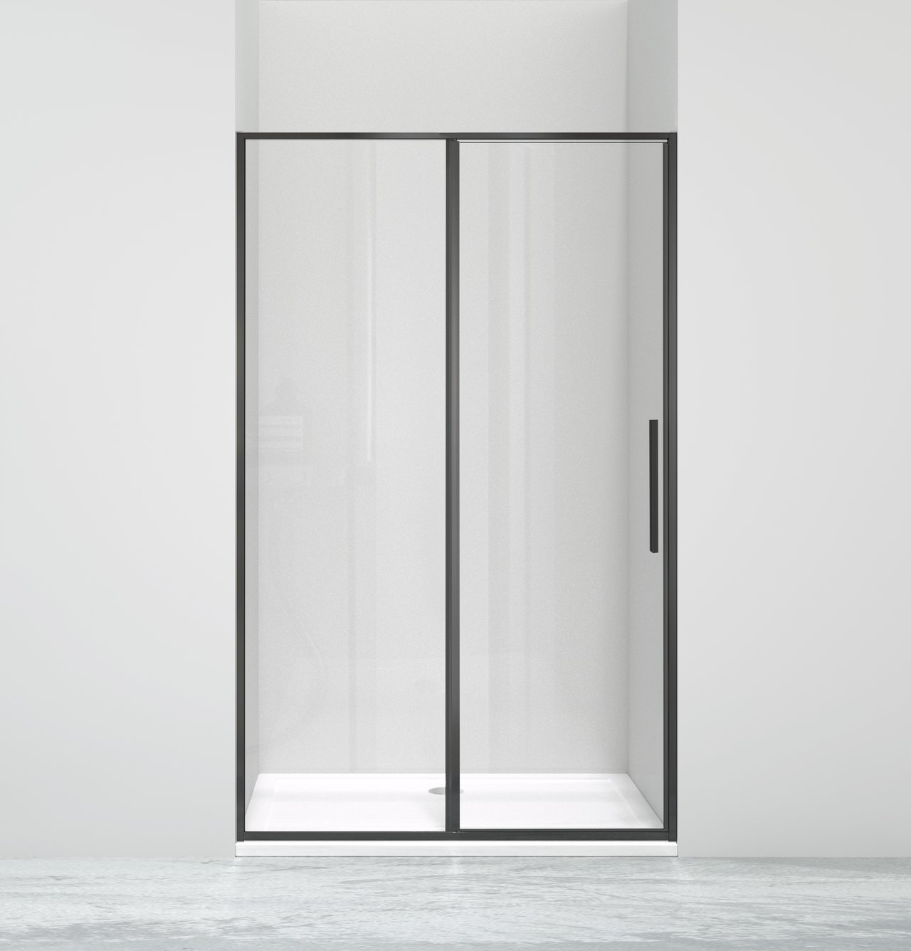 Luca Varess Morano porte pivotante 120 x 190 cm verre transparent profil noir mat