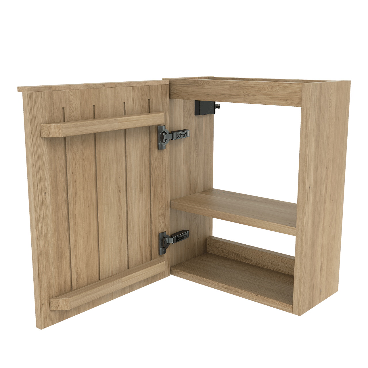 Balmani Forma meuble wc suspendu 42 x 21 cm chêne naturel avec Dama lavabo en granite aiguisé