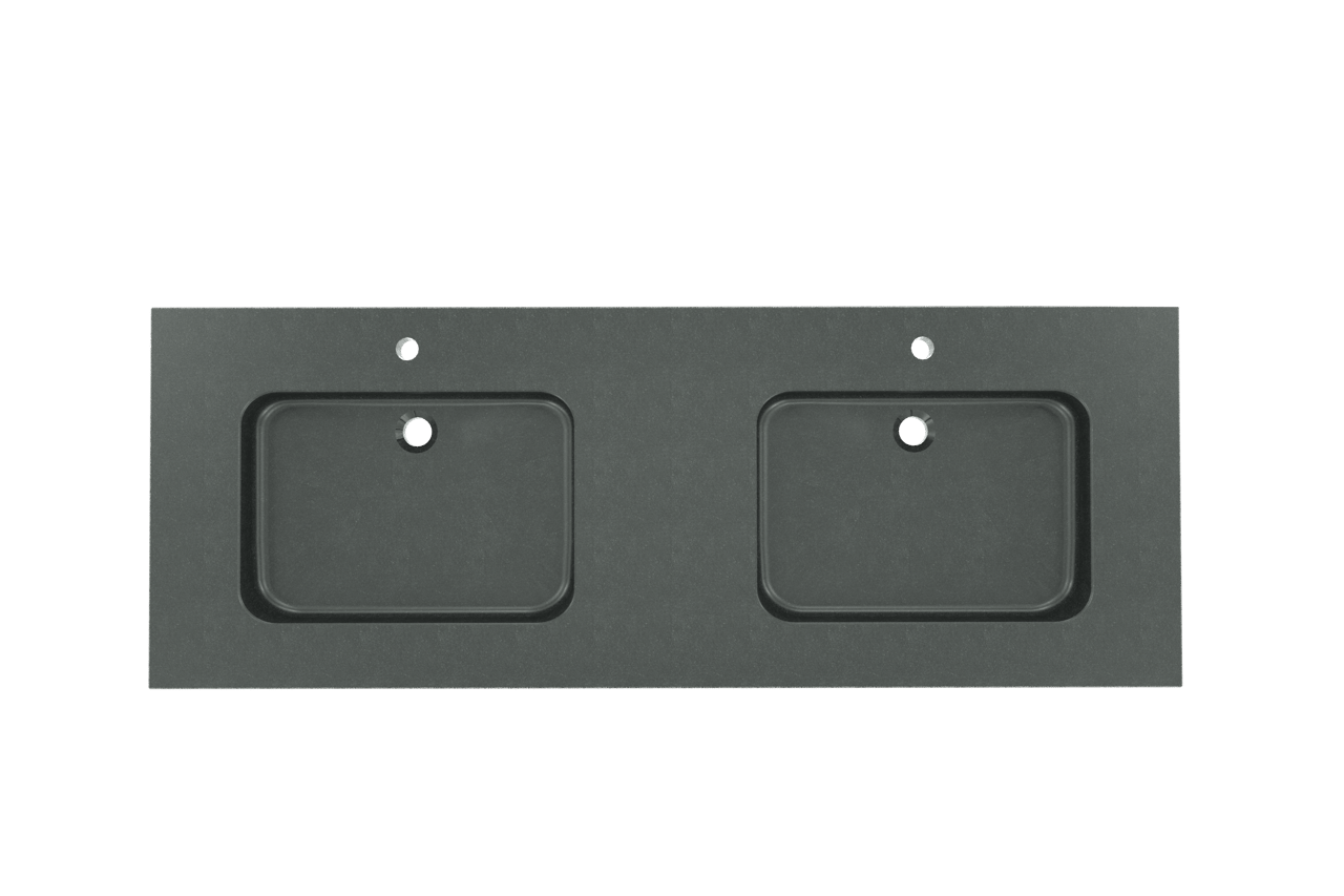 Balmani Napoli Due dubbele wastafel verzoete graniet 150 x 55 cm