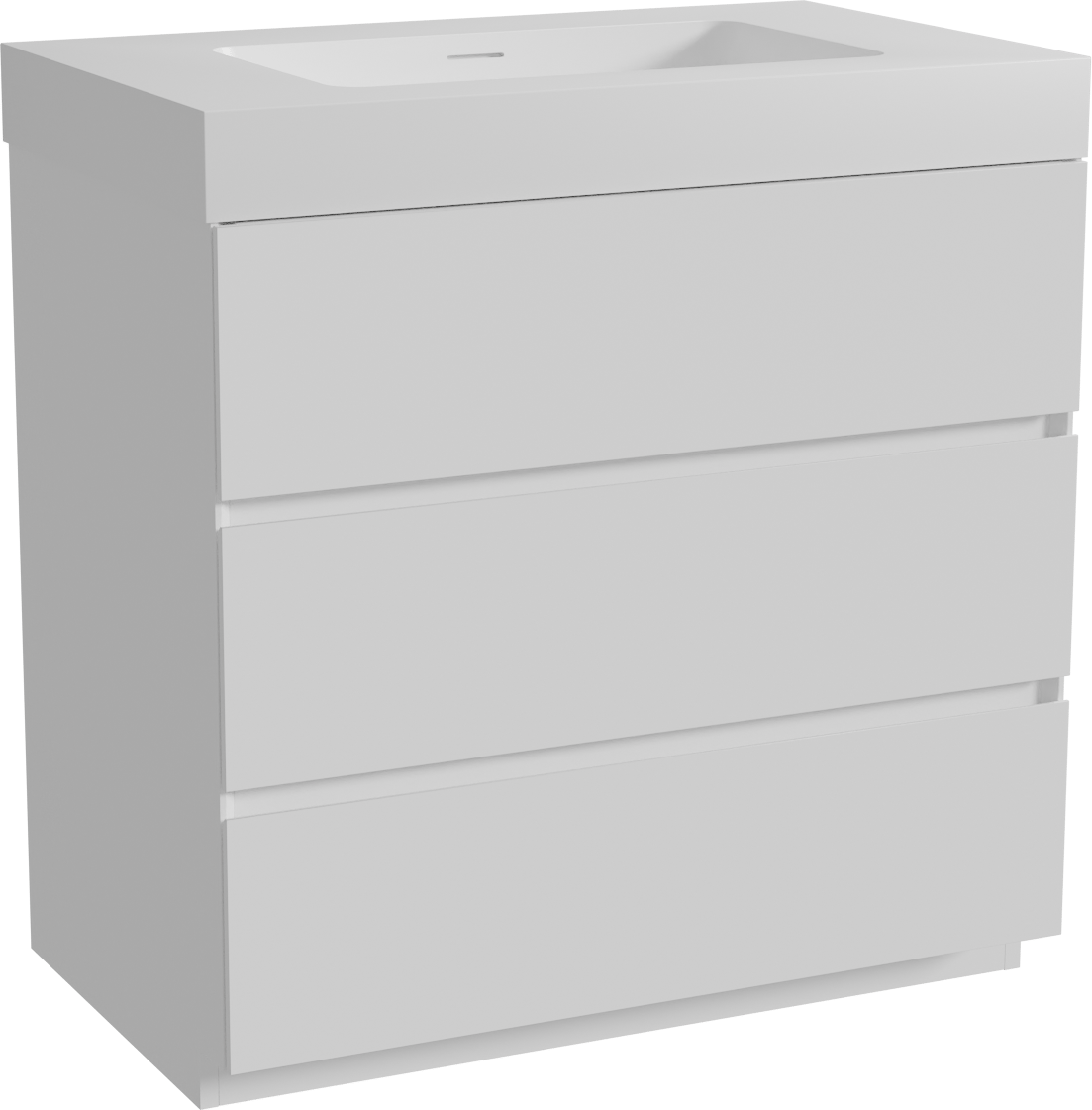 Storke Edge staand badmeubel 85 x 52 cm mat wit met Mata High enkele wastafel in solid surface mat wit