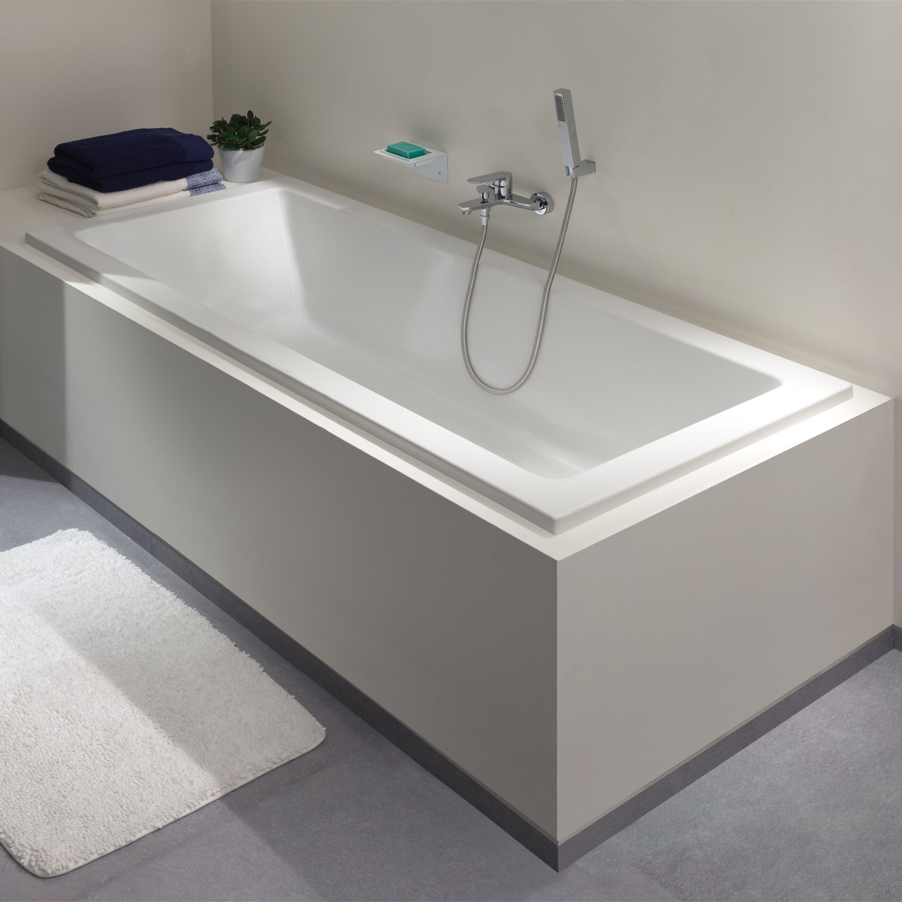 Luca Varess Sandrina baignoire encastrable double 190 x 90 cm acrylique blanc mat