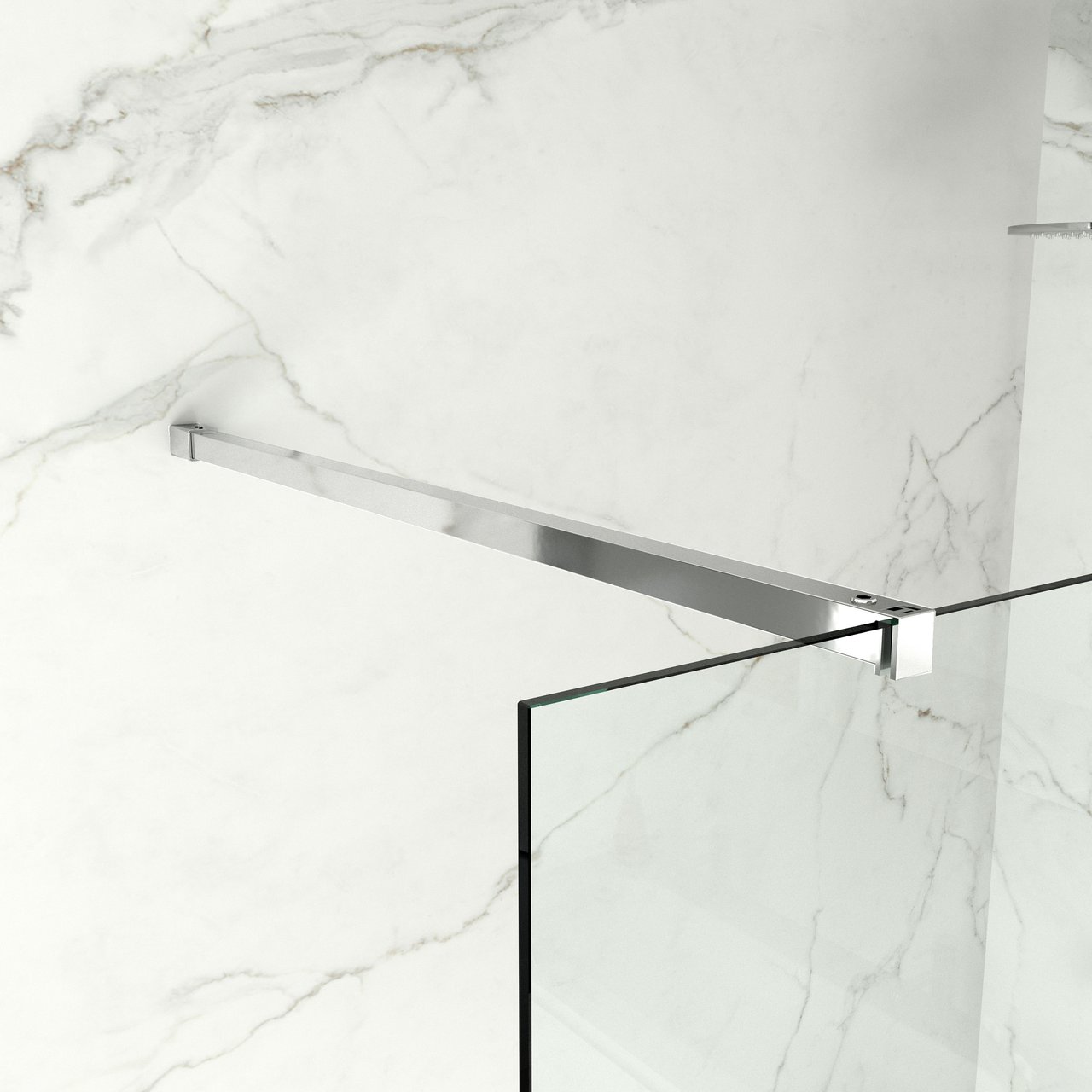 Balmani Modular inloopdouche 130 x 200 cm helder glas glanzend chroom profiel