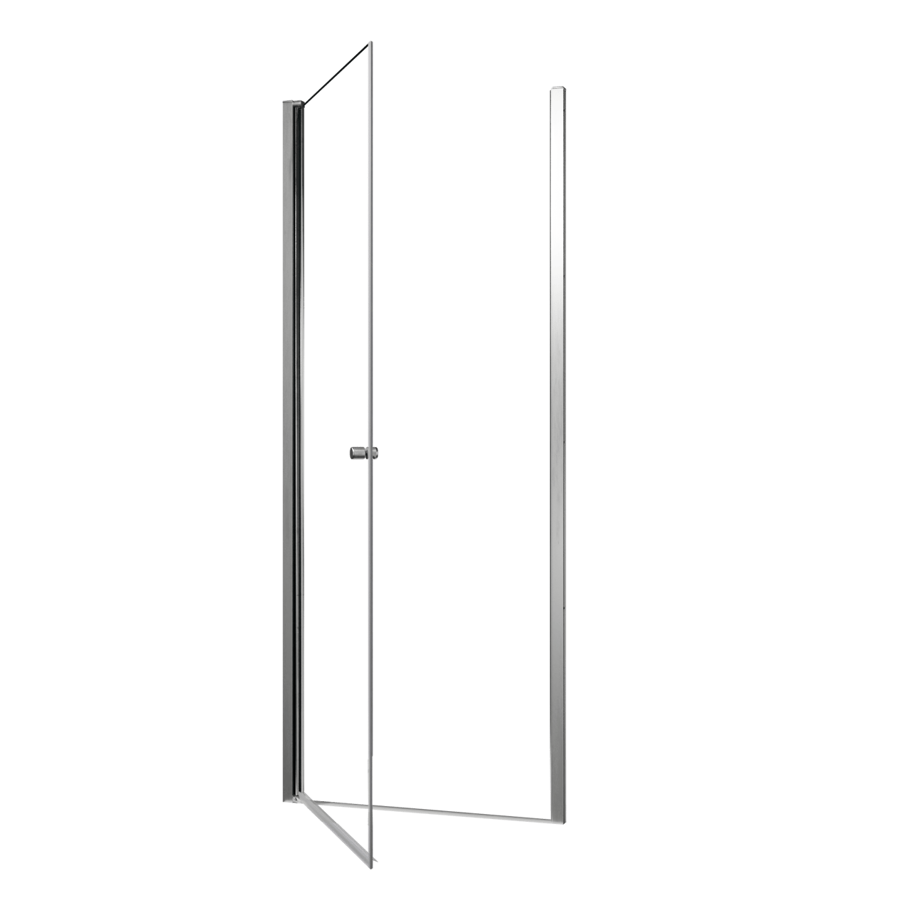 Luca Varess Kuresa porte pivotante 85 x 200 cm verre transparent profil chrome brillant