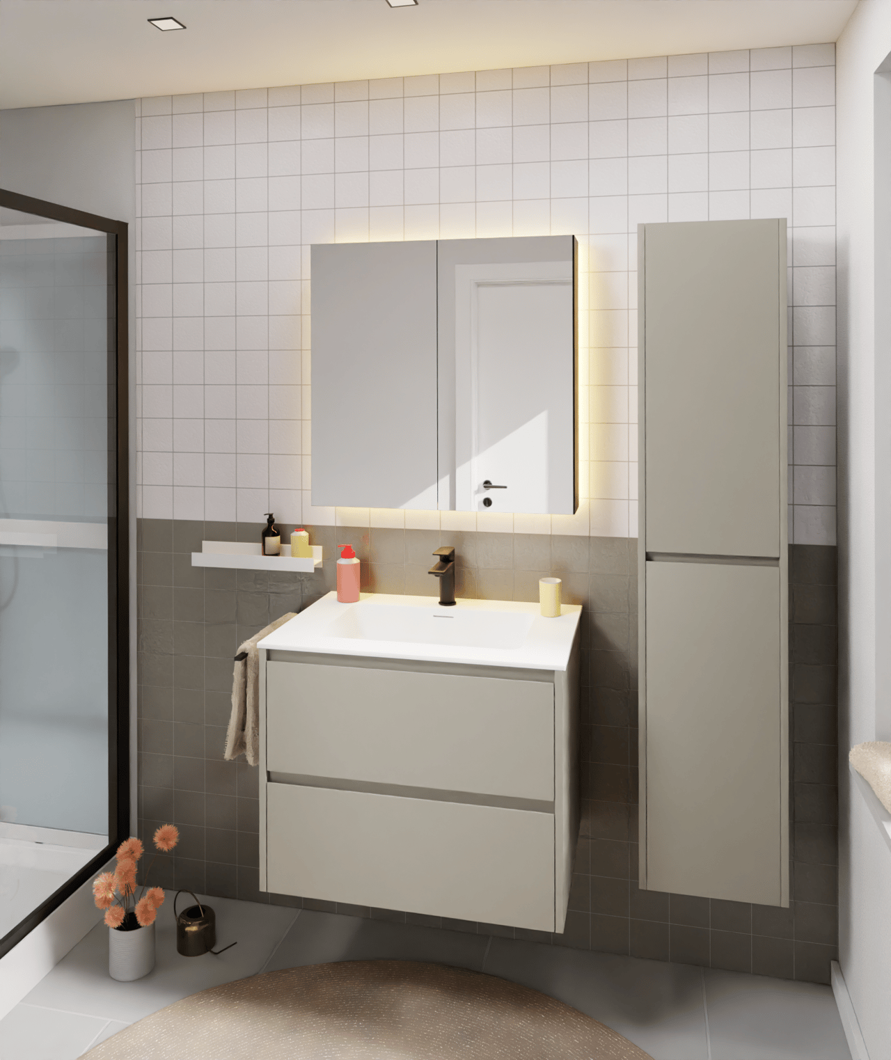 Luca Varess LED Spiegelschrankbeleuchtung: 70 x 75 cm,