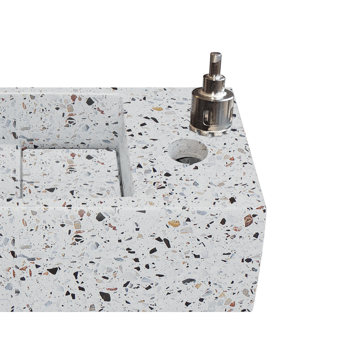Balmani Mood fonteintje 45 x 20 cm Bianco Nero Terrazzo