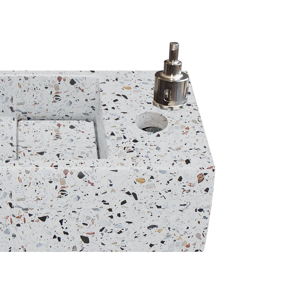 Balmani Mood handenwasser 36 x 18 cm Bianco Nero Terrazzo