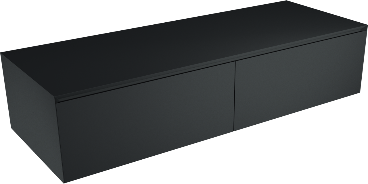 Balmani Mitra Elements meuble sous-lavabo suspendu 135 x 50 cm noir mat 2 tiroirs