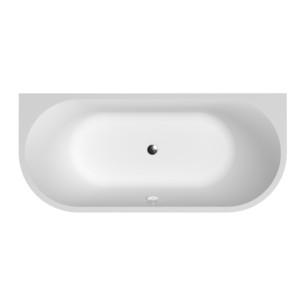 Linie Paulo halfvrijstaand bad 180 x 80 cm acryl mat wit