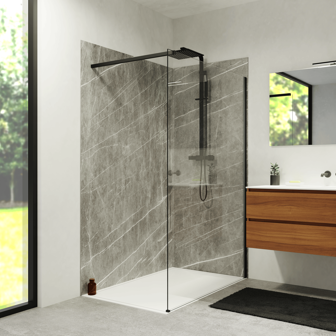 Balmani Endless receveur de douche 140 x 90 cm Solid Surface blanc mat