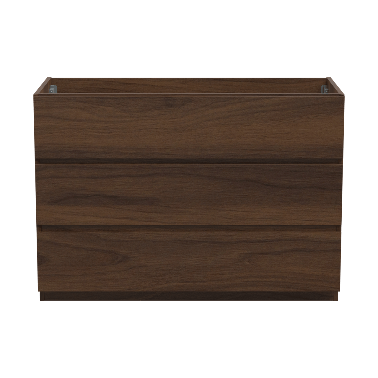 Storke Edge stehender Waschbeckenunterschrank: 120 x 52 cm, Nussbaum, 3 Schubladen